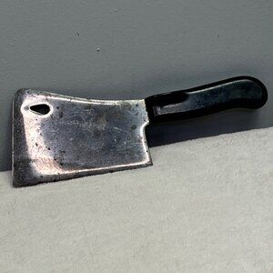 Vintage Briddell Meat Cleaver 11" Long 6" Blade USA Made Black